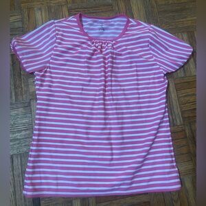 Land’s end Pink and White Striped Tee